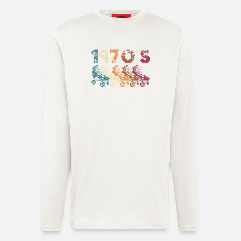 70s Rollerskate Rollerskating - Langarmshirt - made by SPREAD  - OFF WHITE