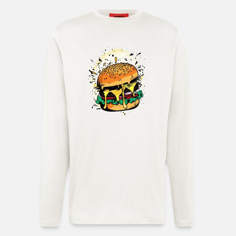 Cheeseburger Comic Burger - Langarmshirt - made by SPREAD  - OFF WHITE