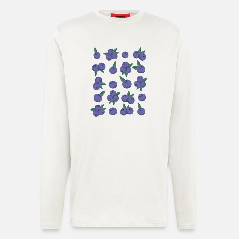 Blueberries Berries Fruit Pattern - Longsleeve - made by SPREAD  - OFF WHITE
