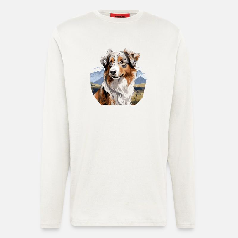 Hund Australian Shepherd - Langarmshirt - made by SPREAD  - OFF WHITE
