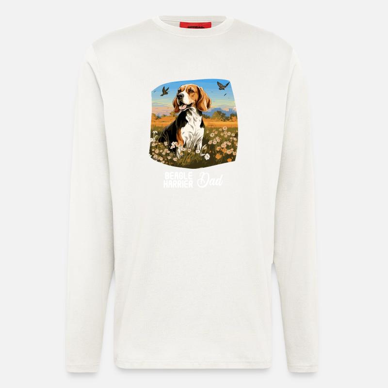 Hund Beagle Harrier - Langarmshirt - made by SPREAD  - OFF WHITE