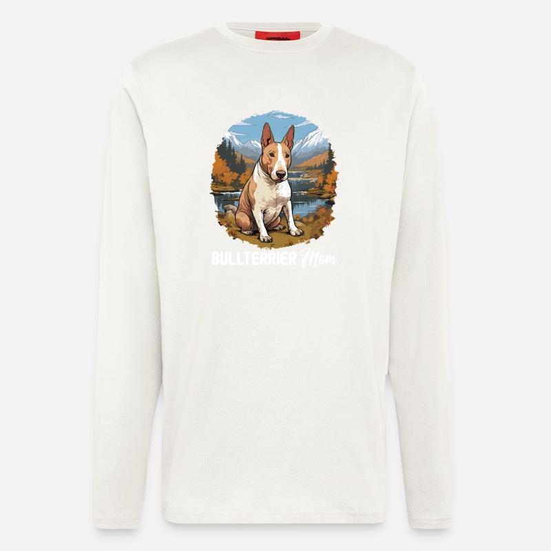 Hund Bullterrier - Langarmshirt - made by SPREAD  - OFF WHITE