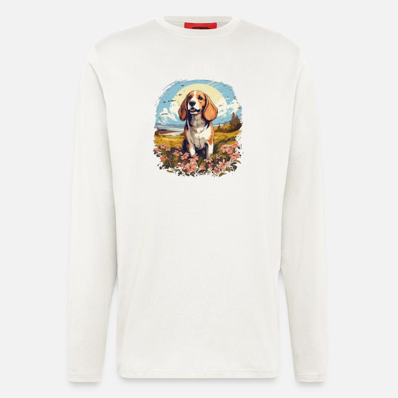 Hund Beagle - Langarmshirt - made by SPREAD  - OFF WHITE