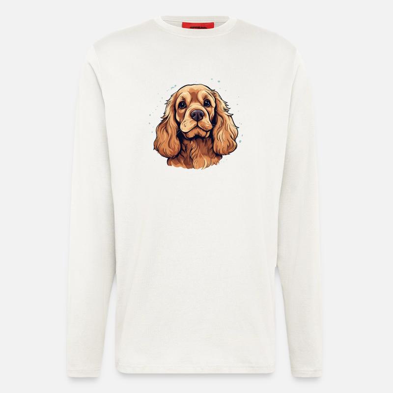 Hund Cocker Spaniel - Langarmshirt - made by SPREAD  - OFF WHITE