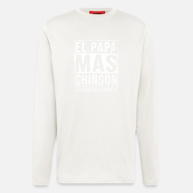 El Papa Mas Chingon - Langarmshirt - made by SPREAD  - OFF WHITE