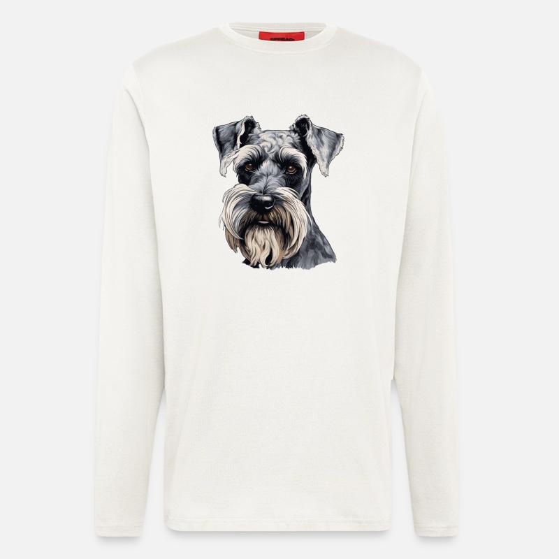 Schnauzer géant - Manches longues bio décontracté fabriqué en UE - OFF WHITE
