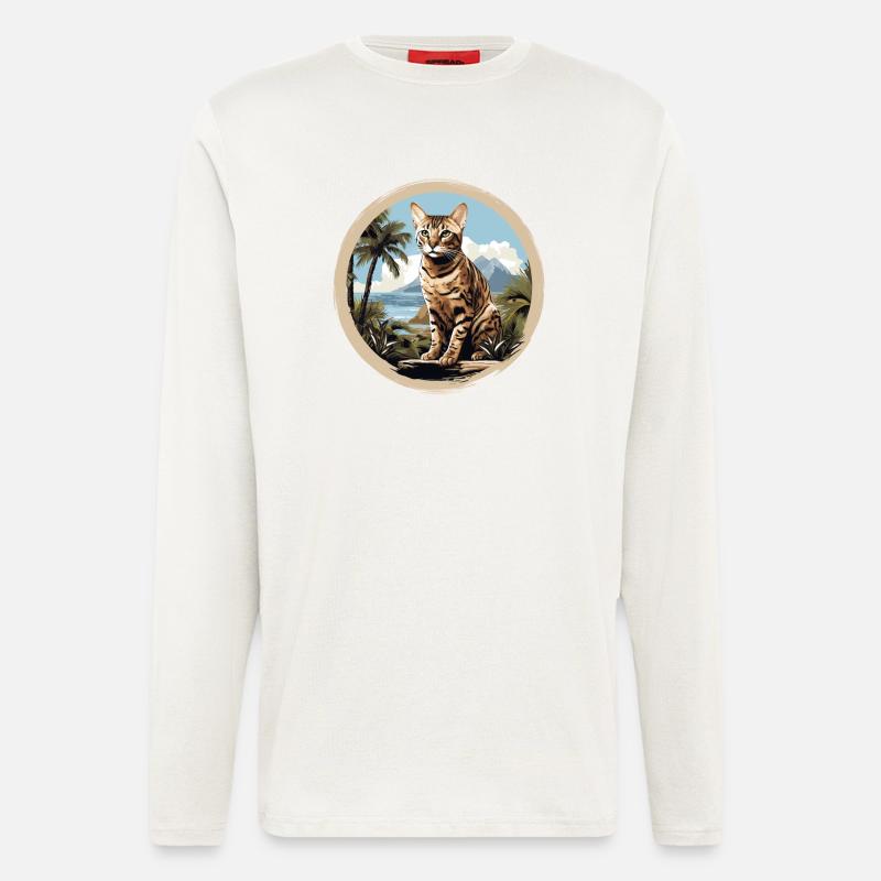 Bengal Cat - Langarmshirt - made by SPREAD  - OFF WHITE