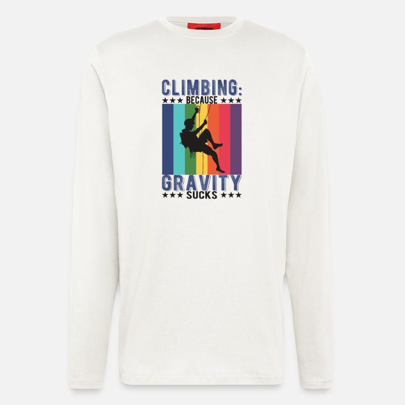 Climbing: Because gravity sucks - Longsleeve - made by SPREAD  - OFF WHITE