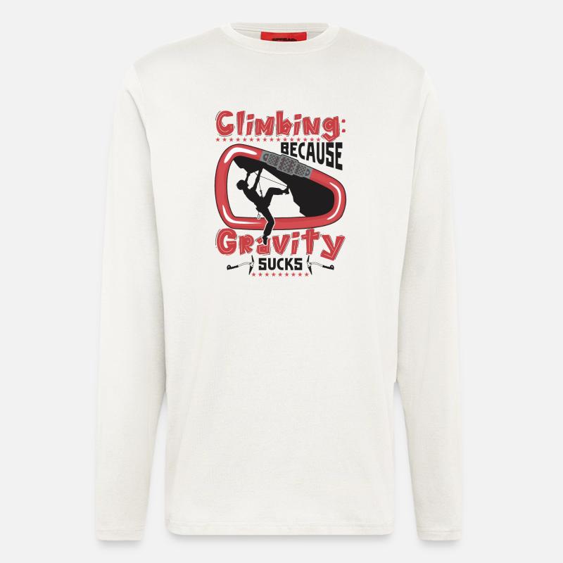 Climbing: Because gravity sucks - Longsleeve - made by SPREAD  - OFF WHITE