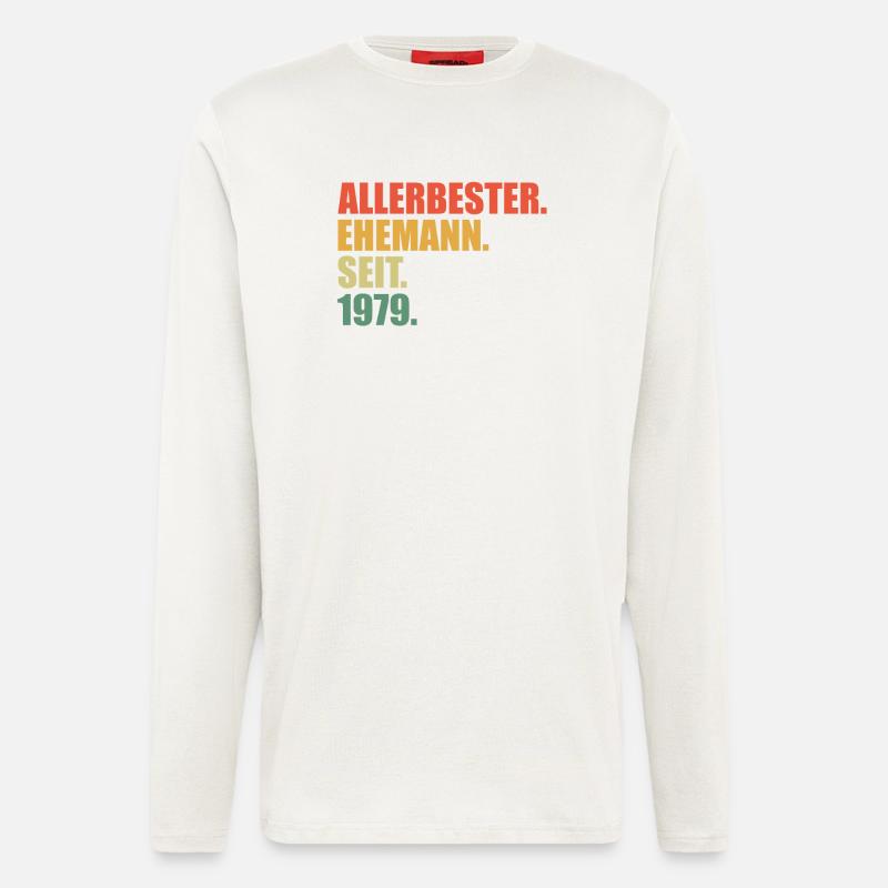 Bester Ehemann seit 1979 45.Hochzeitstag - Langarmshirt - made by SPREAD  - OFF WHITE