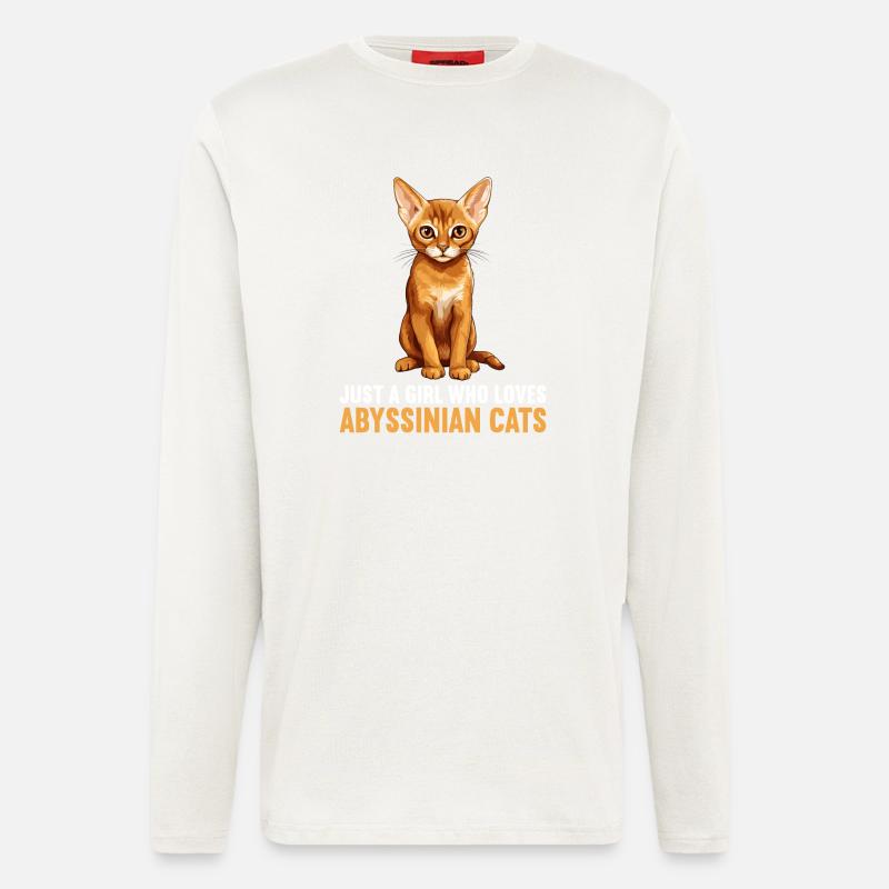 Abyssinian Cat Abessinierkatze - Langarmshirt - made by SPREAD  - OFF WHITE