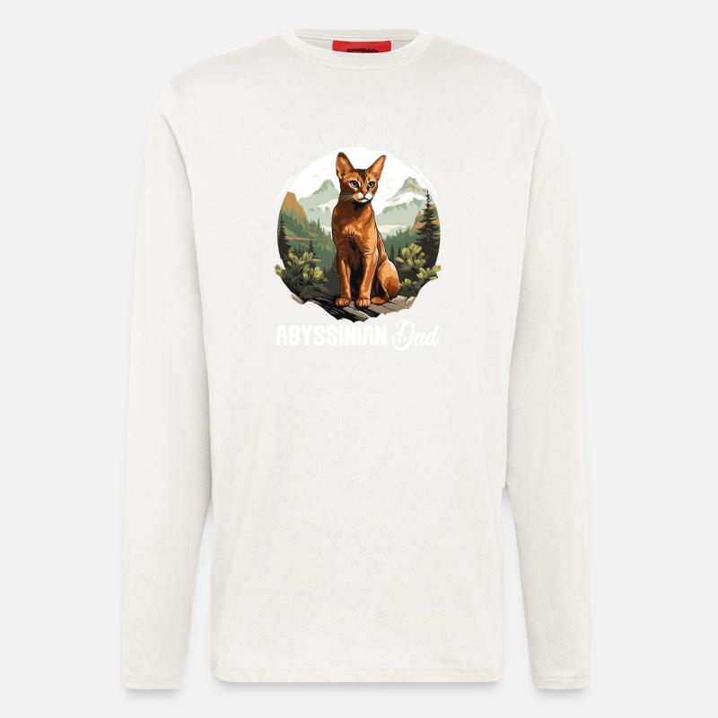 Abyssinian Cat Abessinierkatze - Langarmshirt - made by SPREAD  - OFF WHITE