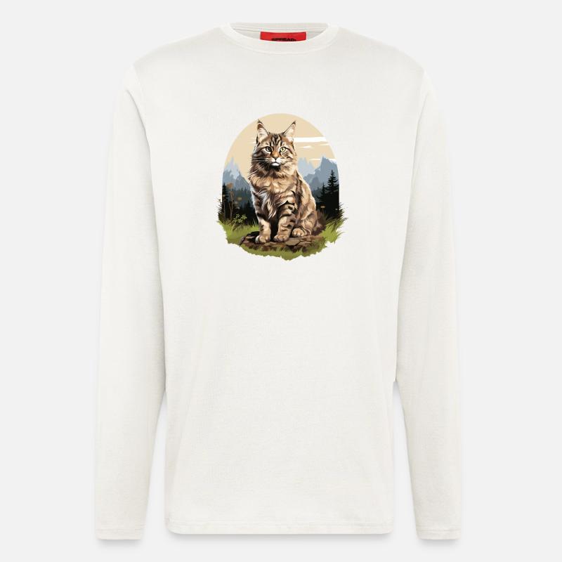 Cat Cats American Bobtail - Longsleeve - made by SPREAD - OFF WHITE