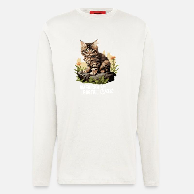 Cat Katzen American Bobtail - Langarmshirt - made by SPREAD - OFF WHITE