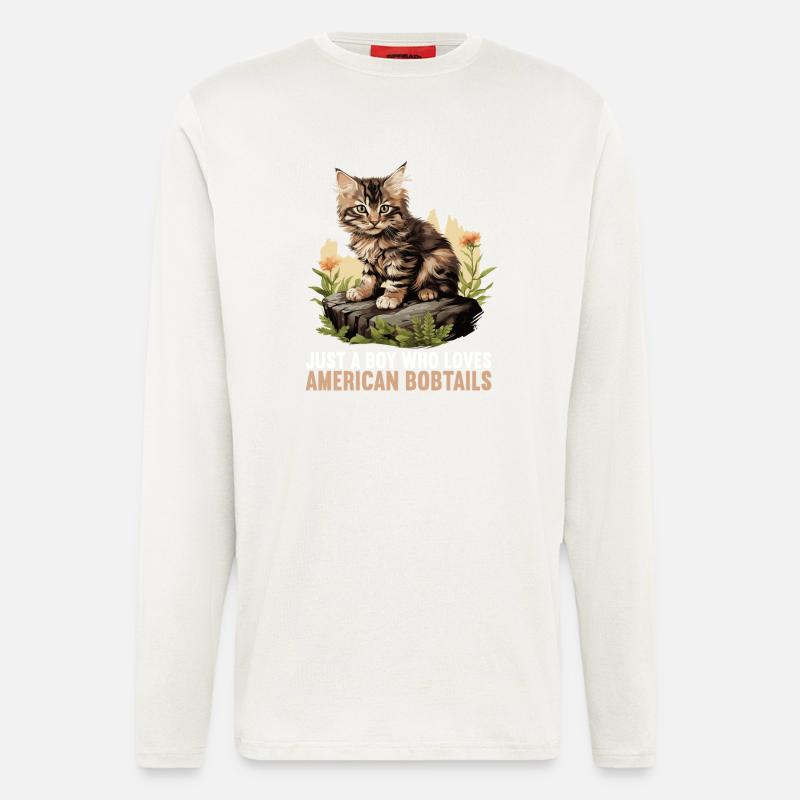 Cat Katzen American Bobtail - Langarmshirt - made by SPREAD  - OFF WHITE