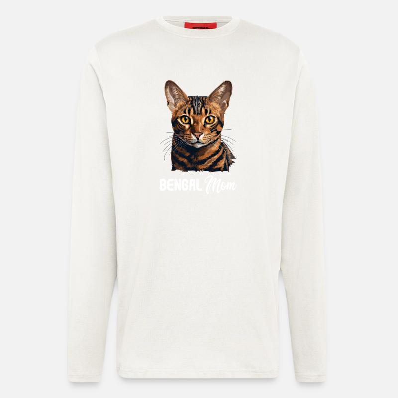 Bengal Cat Bengalkatze - Langarmshirt - made by SPREAD  - OFF WHITE