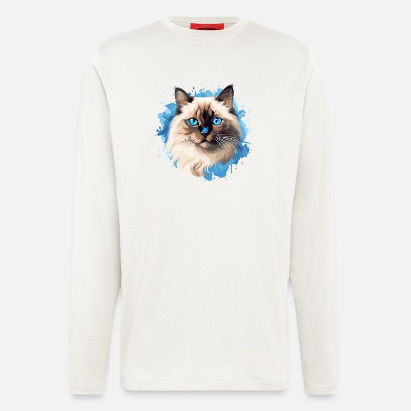 Birman Cat Birma Katze - Langarmshirt - made by SPREAD - OFF WHITE
