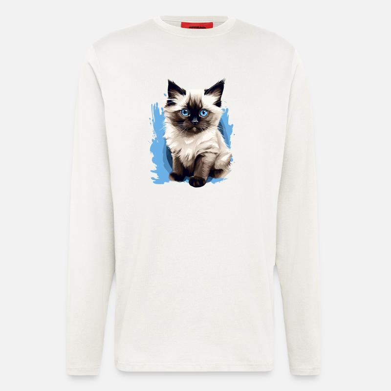 Birman Cat Birma Katze - Longsleeve - made by SPREAD  - OFF WHITE