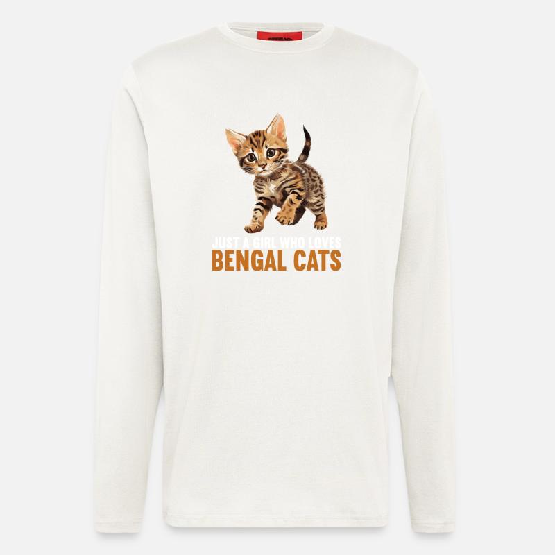 Bengal Cat Bengalkatze - Langarmshirt - made by SPREAD  - OFF WHITE