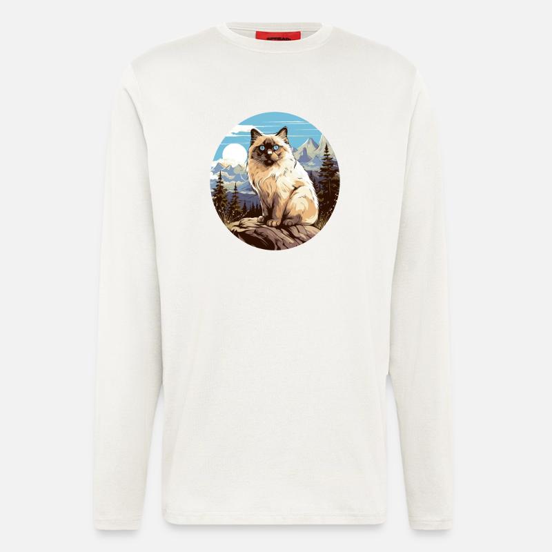 Birman Cat Birma Katze - Langarmshirt - made by SPREAD  - OFF WHITE