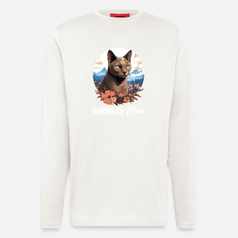 Burmese Cat Burma Katze - Longsleeve - made by SPREAD  - OFF WHITE