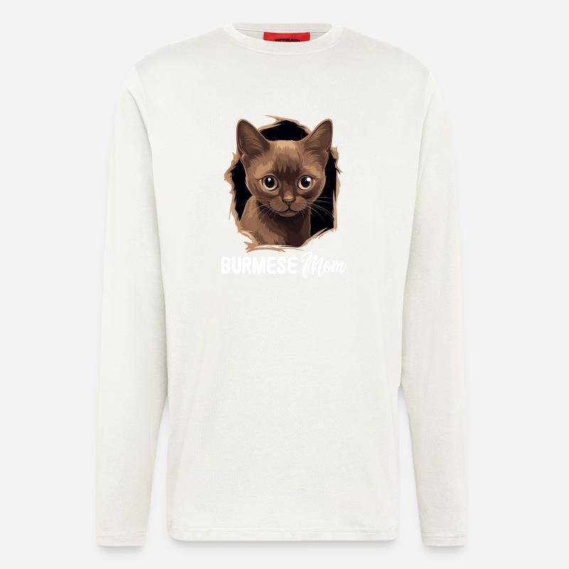 Burmese Cat Burma Katze - Longsleeve - made by SPREAD  - OFF WHITE