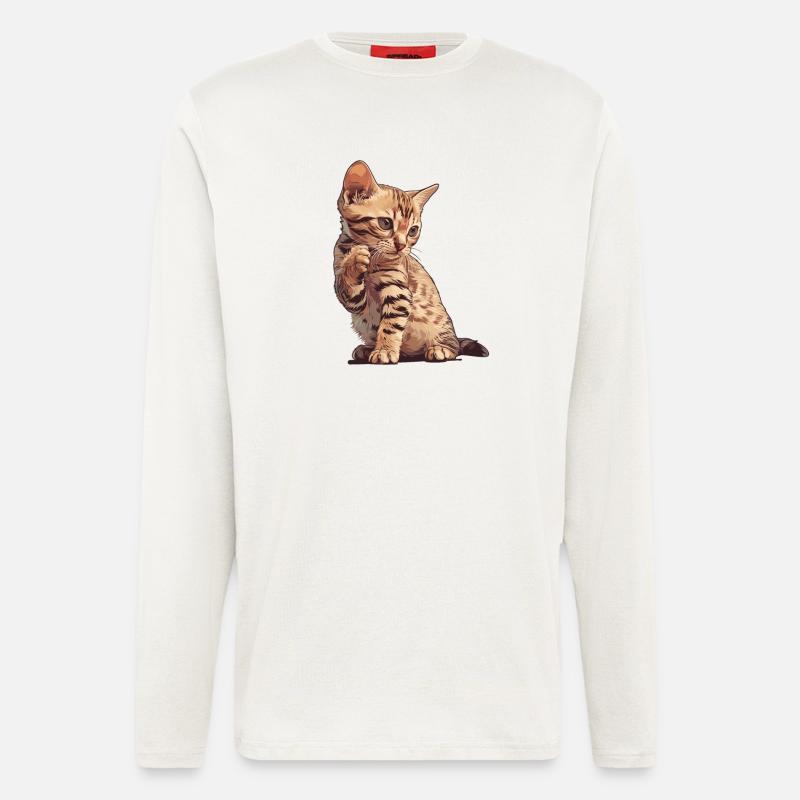 Ocicat Kitten Ocicat Cat - Longsleeve - made by SPREAD  - OFF WHITE