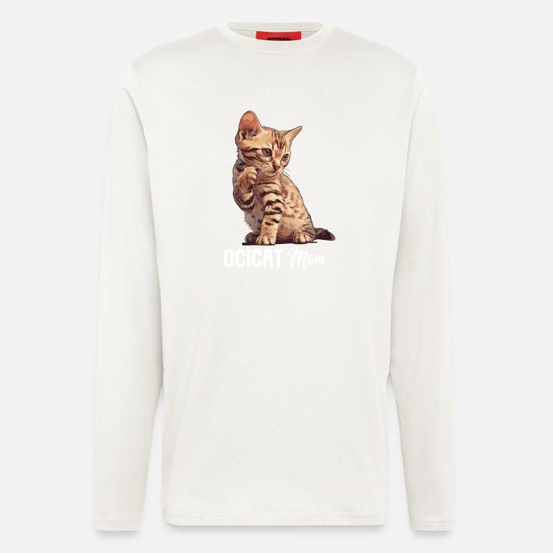 Ocicat Kitten Ocicat Cat - Longsleeve - made by SPREAD  - OFF WHITE