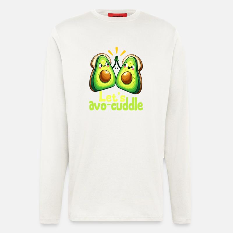 Let's cuddle avo cute motif - Longsleeve - made by SPREAD  - OFF WHITE