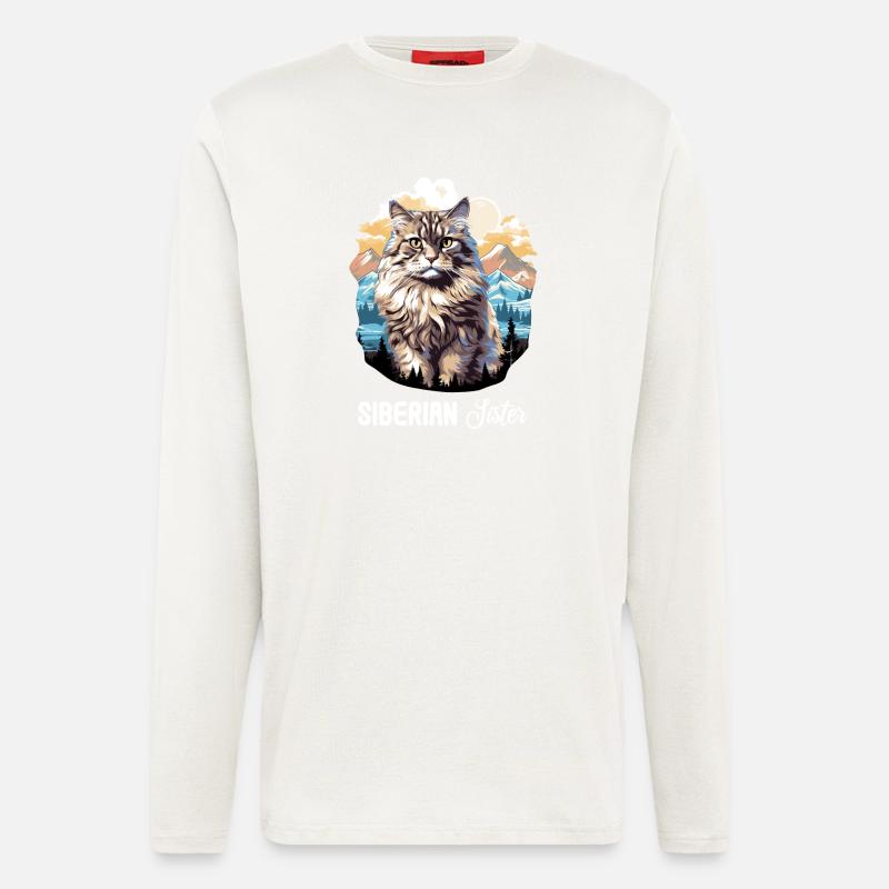 Siberian Cat Sibirische Katze - Longsleeve - made by SPREAD - OFF WHITE