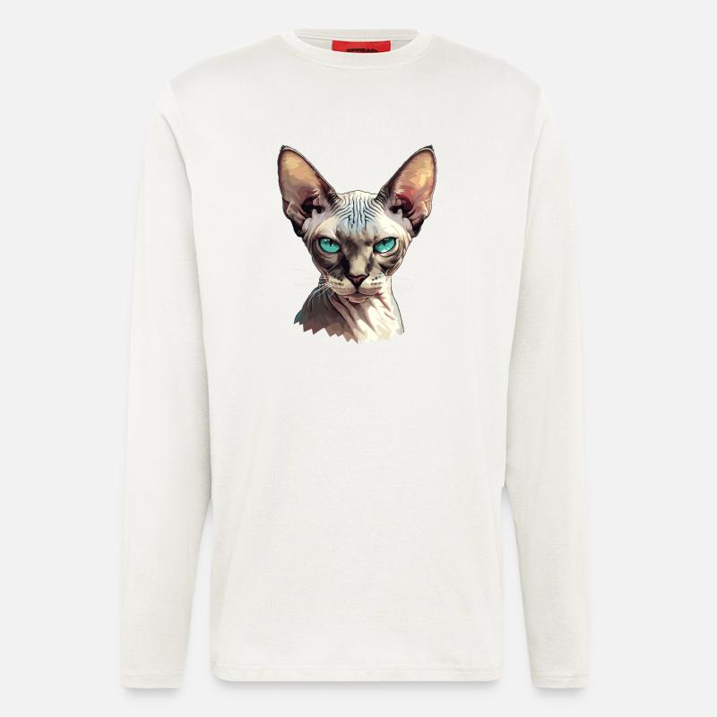 Sphynx Kätzchen Sphynx Katze - Langarmshirt - made by SPREAD  - OFF WHITE