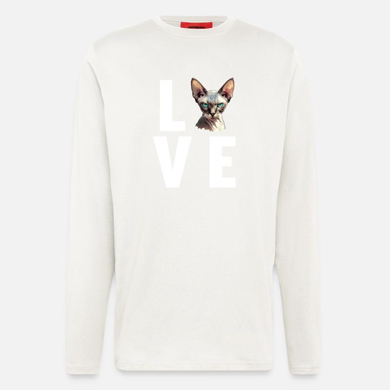 Sphynx Kätzchen Sphynx Katze - Langarmshirt - made by SPREAD  - OFF WHITE