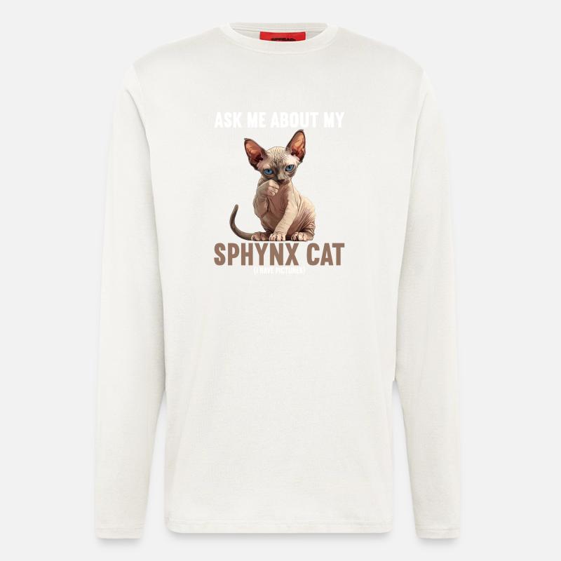 Sphynx Kätzchen Sphynx Katze - Langarmshirt - made by SPREAD  - OFF WHITE