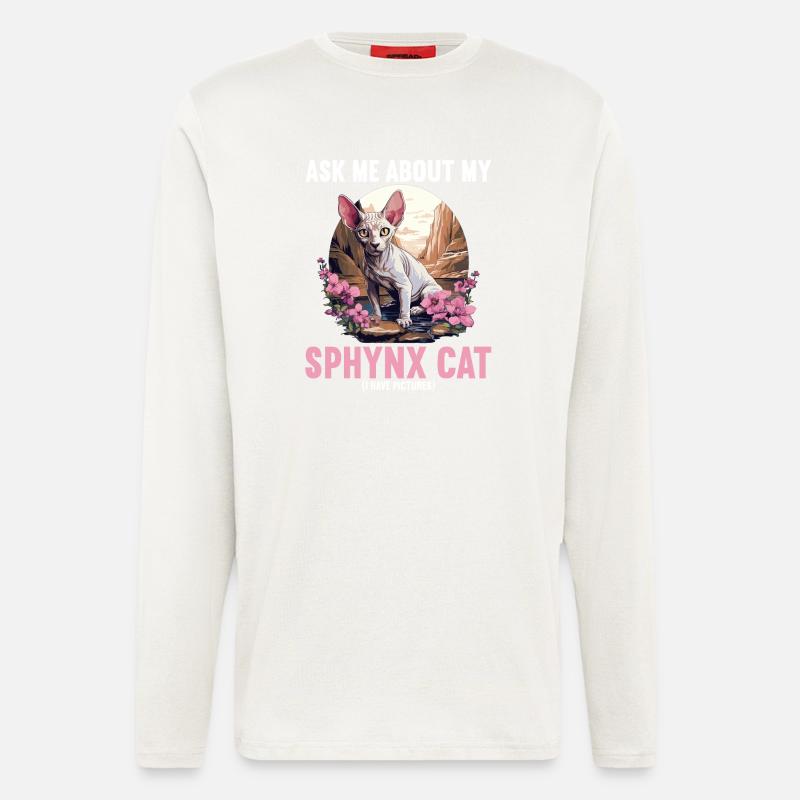 Sphynx Kätzchen Sphynx Katze - Langarmshirt - made by SPREAD - OFF WHITE