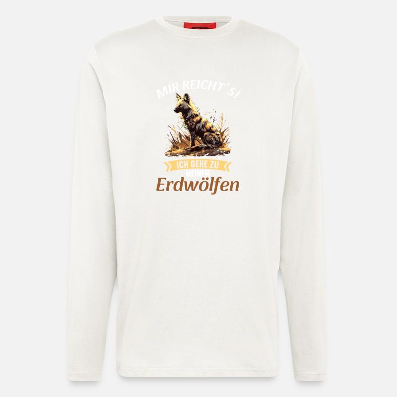 Loups d’Aardwolf - Manches longues bio décontracté fabriqué en UE - OFF WHITE
