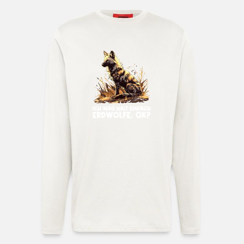 Loups d’Aardwolf - Manches longues bio décontracté fabriqué en UE - OFF WHITE