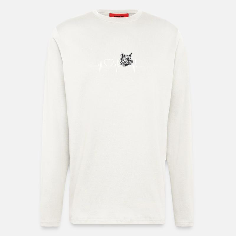 Loups d’Aardwolf - Manches longues bio décontracté fabriqué en UE - OFF WHITE