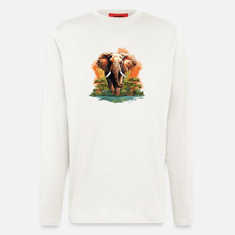 Éléphant Éléphant - Manches longues bio décontracté fabriqué en UE - OFF WHITE