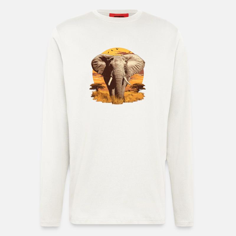 Éléphant Éléphant - Manches longues bio décontracté fabriqué en UE - OFF WHITE