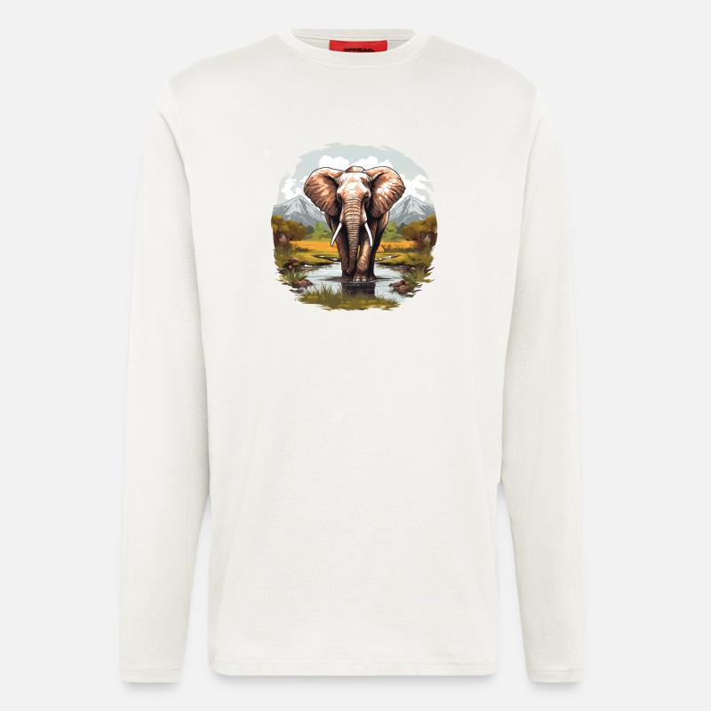 Elefanten Elefant - Langarmshirt - made by SPREAD  - OFF WHITE