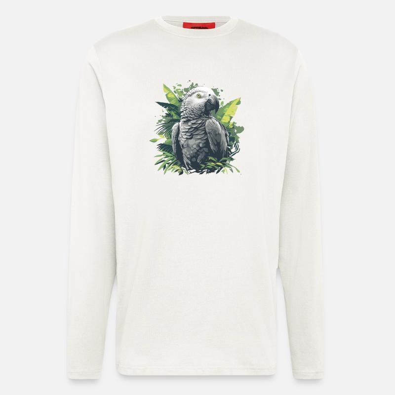 Graupapageien Graupapagei - Langarmshirt - made by SPREAD  - OFF WHITE