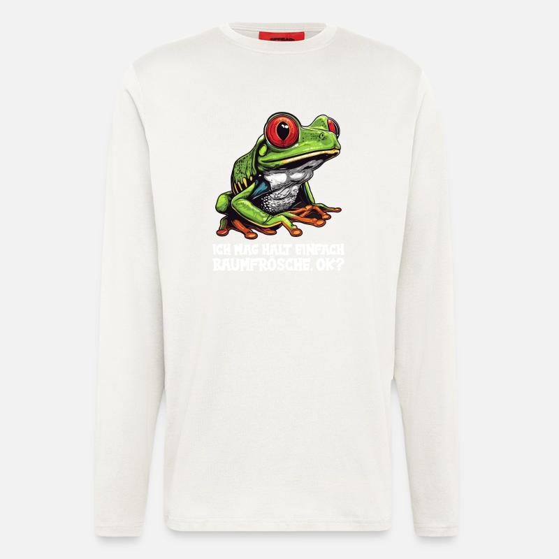 Rainette Baumfrösche Baumfrosch - Manches longues bio décontracté fabriqué en UE - OFF WHITE