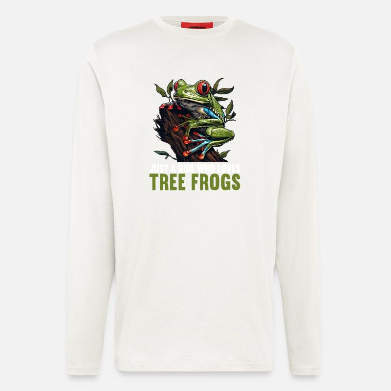 Rainette Baumfrösche Baumfrosch - Manches longues bio décontracté fabriqué en UE - OFF WHITE