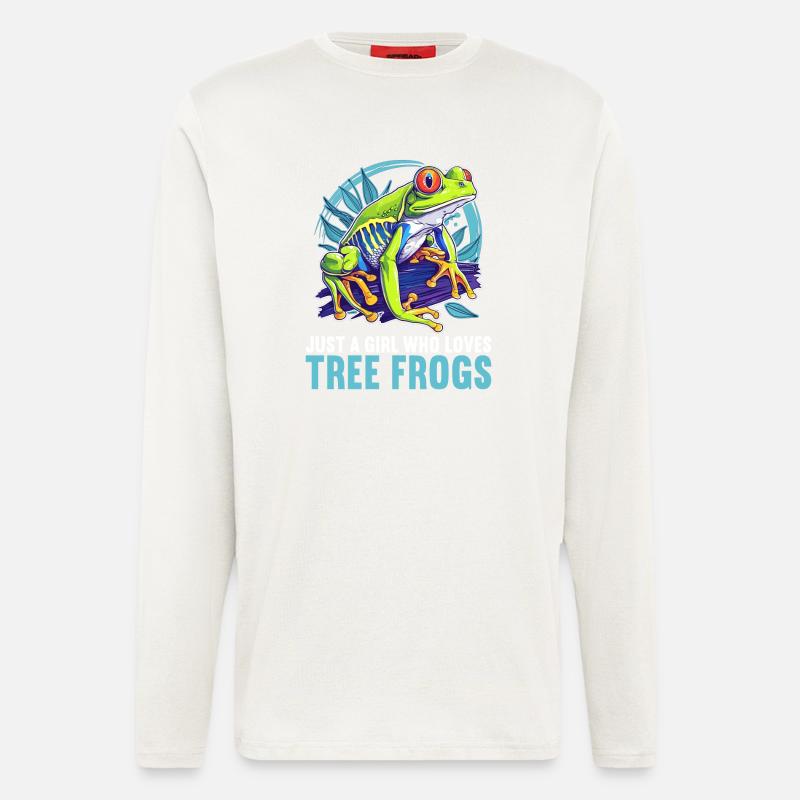 Rainette Baumfrösche Baumfrosch - Manches longues bio décontracté fabriqué en UE - OFF WHITE