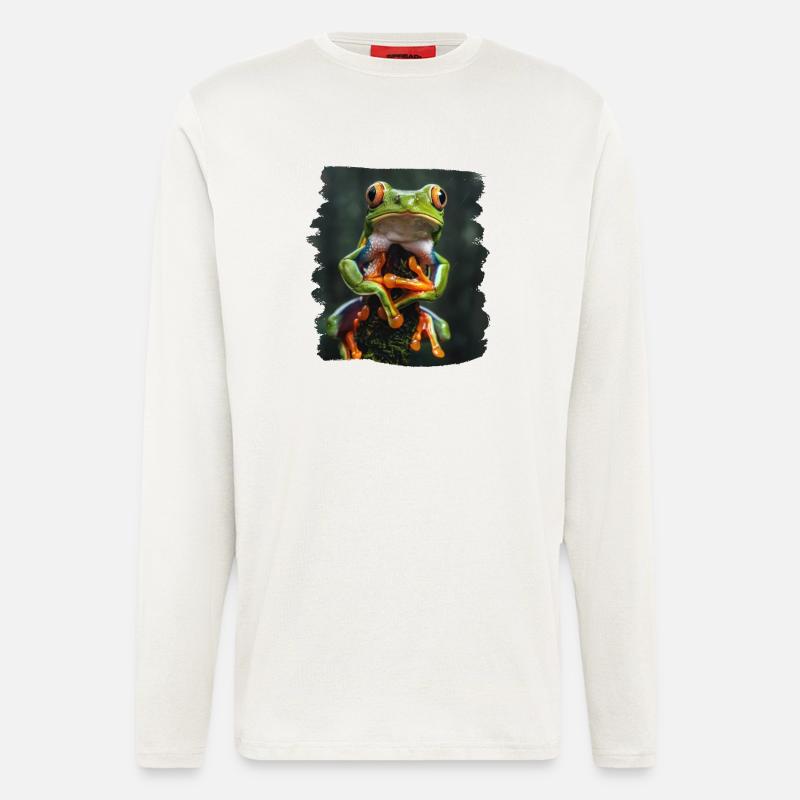 Tree Frog Baumfrösche Baumfrosch - Langarmshirt - made by SPREAD  - OFF WHITE