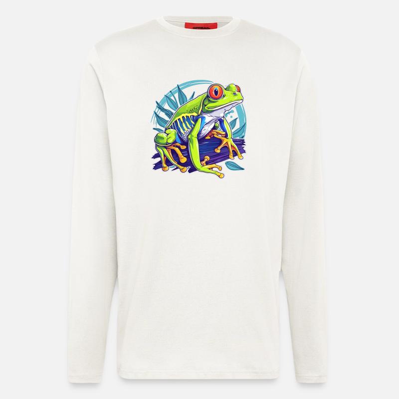 Tree Frog Baumfrösche Baumfrosch - Langarmshirt - made by SPREAD  - OFF WHITE