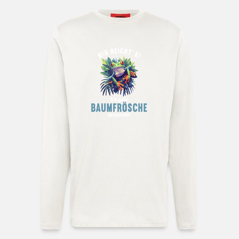 Rainette Baumfrösche Baumfrosch - Manches longues bio décontracté fabriqué en UE - OFF WHITE