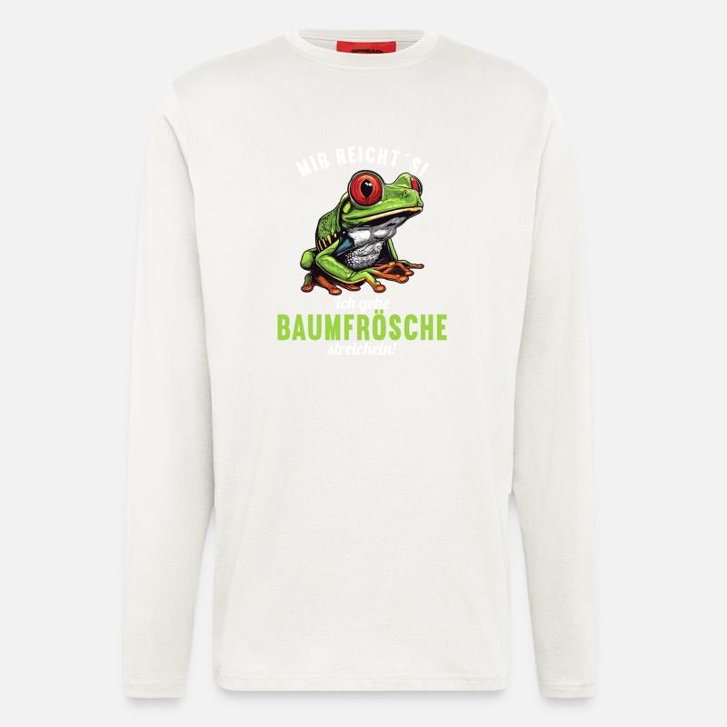 Rainette Baumfrösche Baumfrosch - Manches longues bio décontracté fabriqué en UE - OFF WHITE