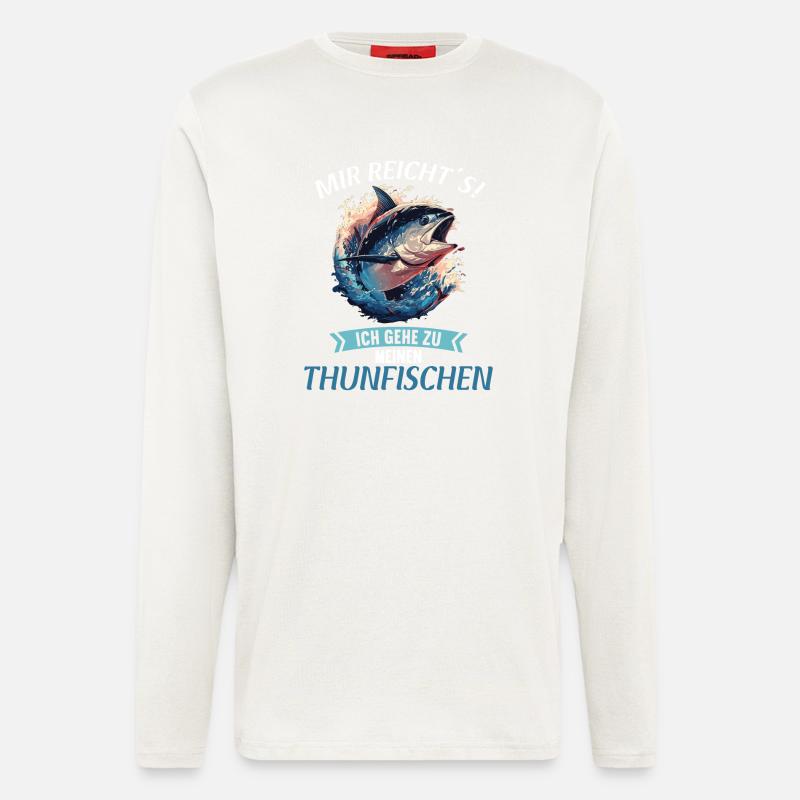 Thon Thunfische Thunfisch - Manches longues bio décontracté fabriqué en UE - OFF WHITE