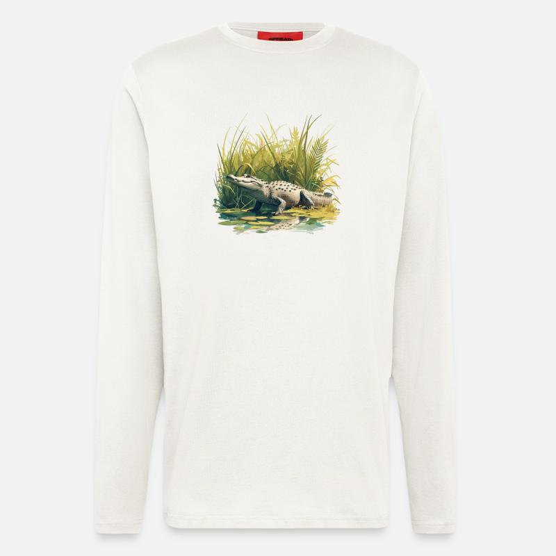 Alligatoren Alligator - Langarmshirt - made by SPREAD  - OFF WHITE